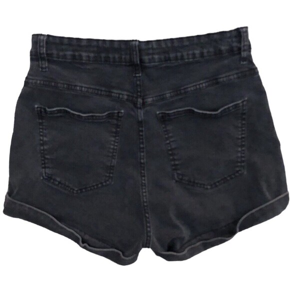 Cotton On Denim Shorts Black Size 8 High Rise Stretch Cuffed Cutoff Jean Shorts - Picture 4 of 10